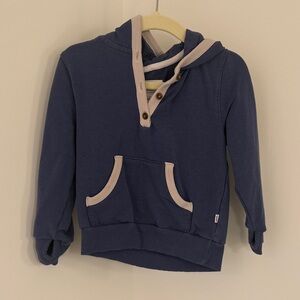 Little Sleepies Navy Hoodie with Cream Trim